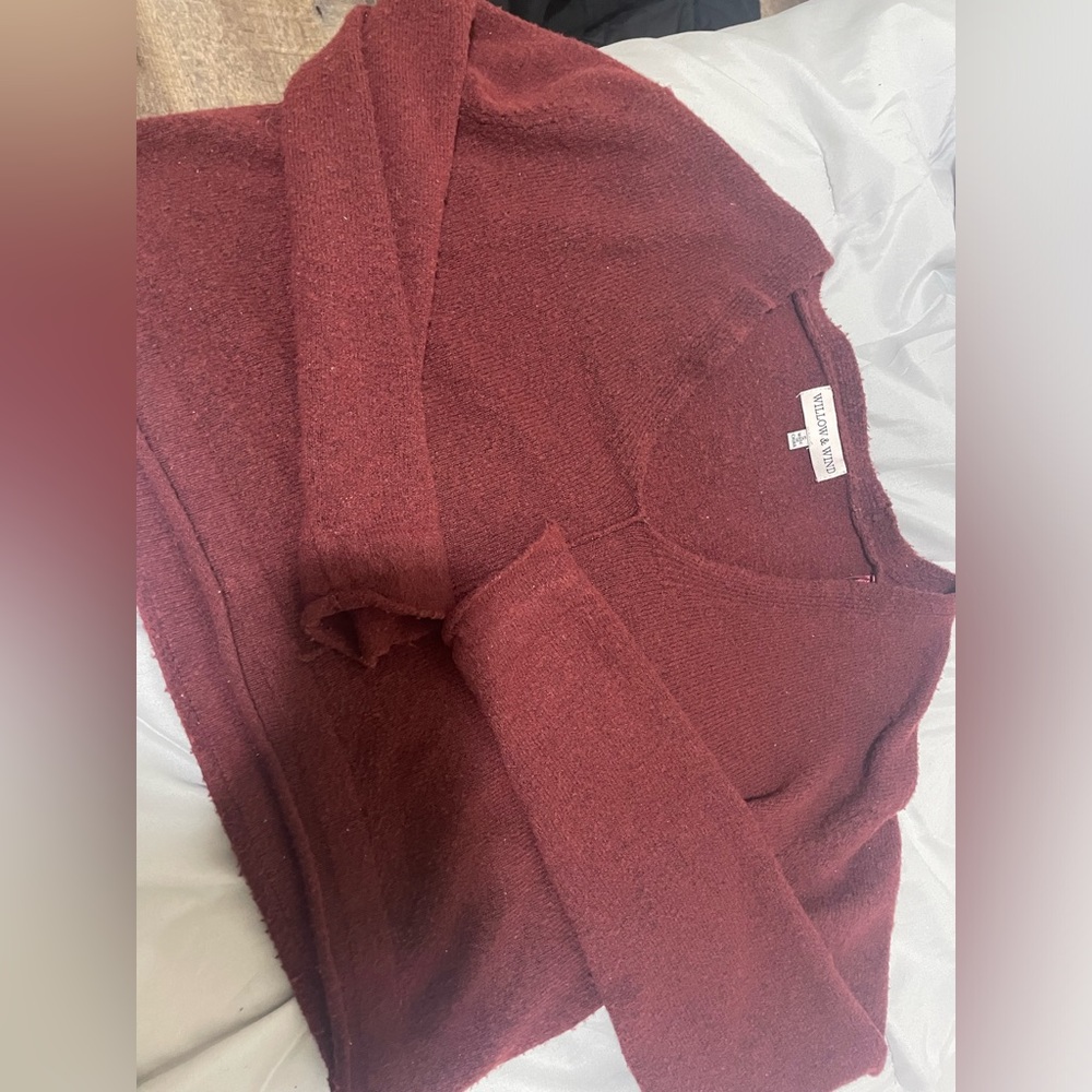 Burgundy cropped sweater